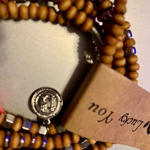Lucky You Brown Peace Bracelets NWT